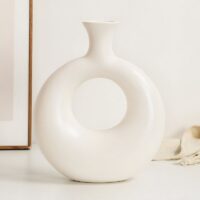 Sculpture en terre cuite décoration vase circulaire