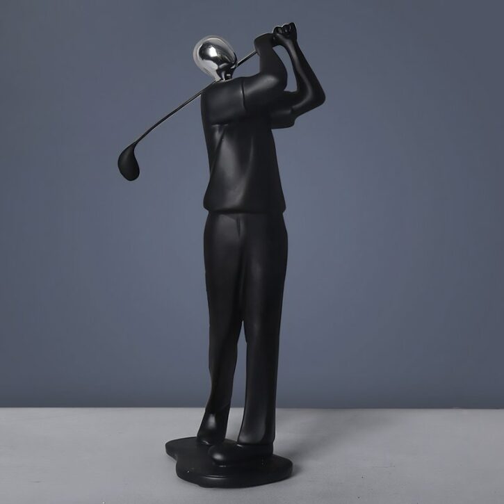 Statue homme golfeur en résine