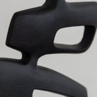 Sculpture femme abstraite noire en métal